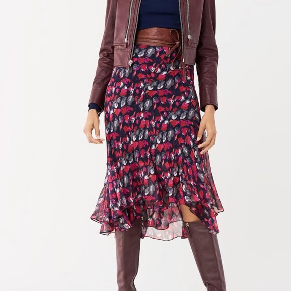 NWT- DVF Denzel Lamb Leather Jacket in Oxblood, sz 8, Brand New w Tags attached - Picture 4 of 10